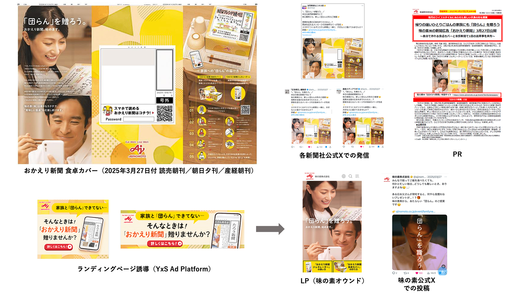 味の素株式会社「おかえり新聞 食卓カバー」